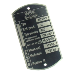 Tabliczka znamionowa WSK175...