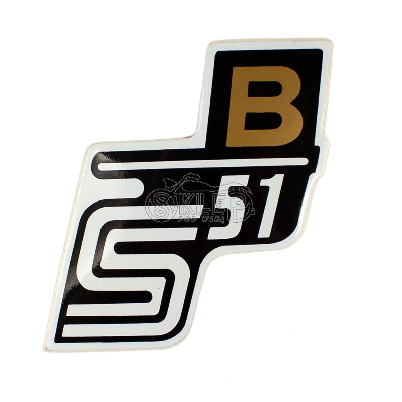 Naklejka pokrywy bocznej Simson S51 - Typ B złota