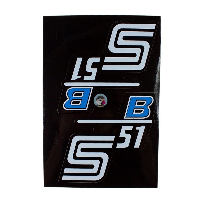 Naklejki pokryw bocznych Simson S51 B - niebieskie