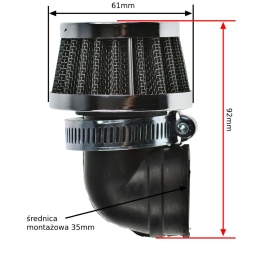 Filtr stożkowy 35mm 90st...