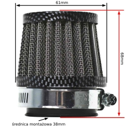 Filtr stożkowy 38mm 0st....